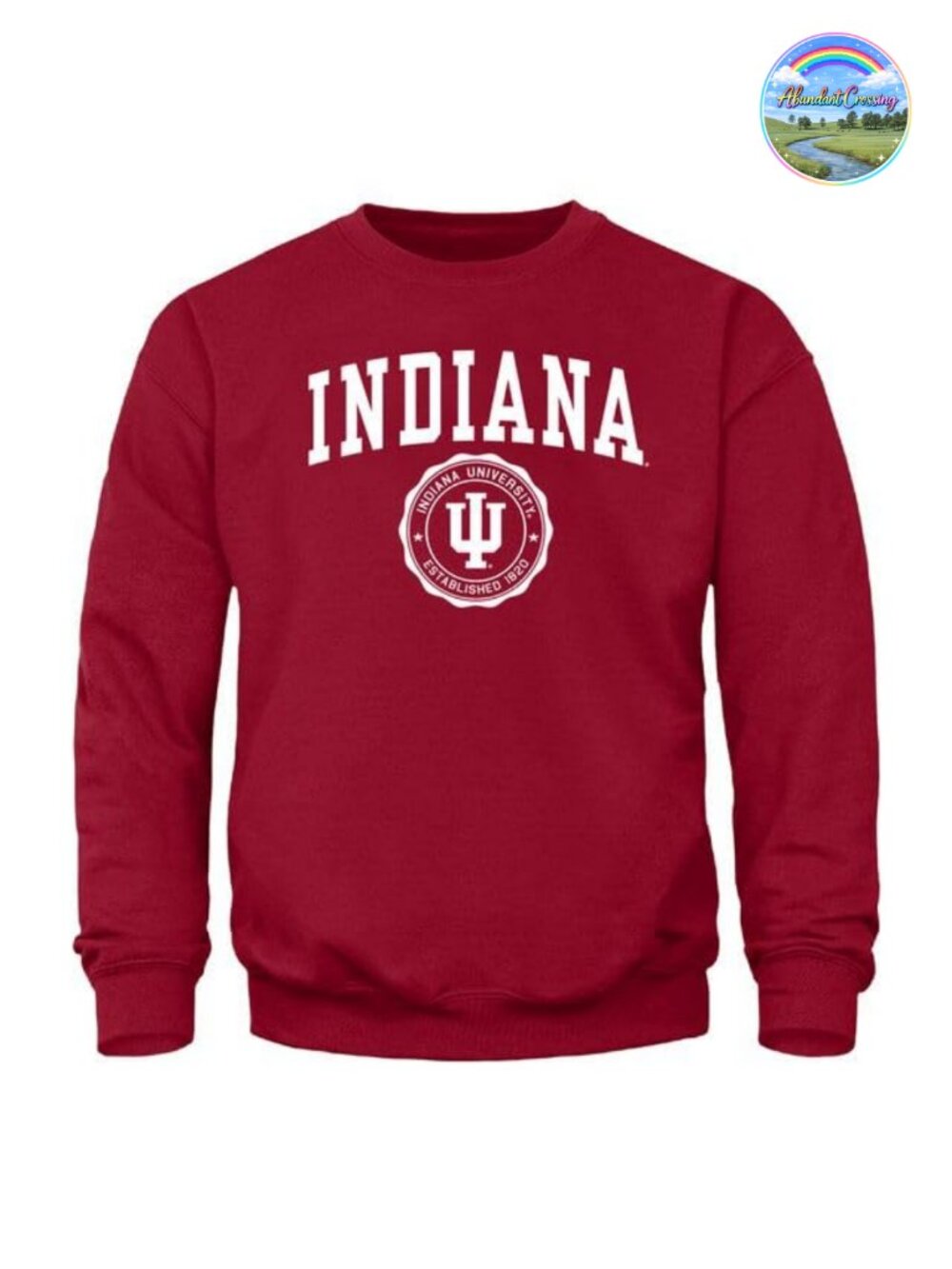Indiana University Hoosiers NCAA Heritage Crewneck Sweatshirt Unisex Cotton Poly